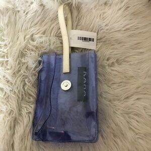 Kara Transparent Purple Micro Wristlet Bag New NWT